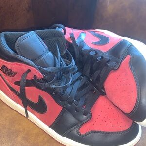 Jordan Red and Black Sneakers